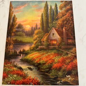 Vintage Calendar Art Print "Glorious Sunset"